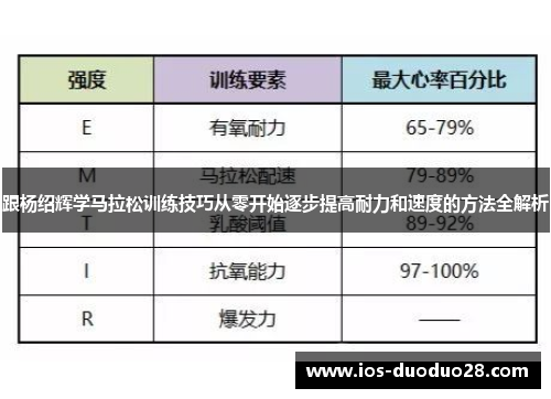 跟杨绍辉学马拉松训练技巧从零开始逐步提高耐力和速度的方法全解析