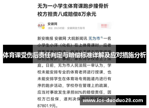 体育课受伤后责任判定与赔偿标准详解及应对措施分析